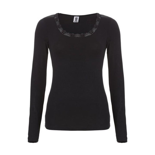 Dames thermoshirt met kant, lange mouwen, maat 30238